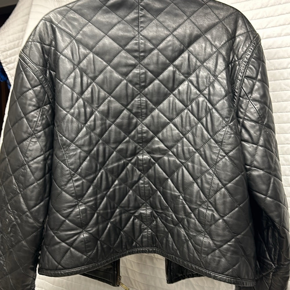Vtg :Knowles & Carter Quilted Leather Jacket View 3